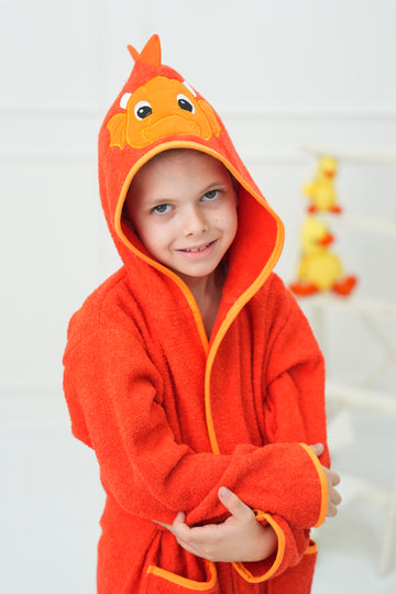 Kapşonlu Çocuk Bornozu Ejderha