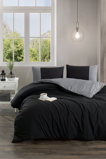 Nevresim Takımı Gri-Siyah