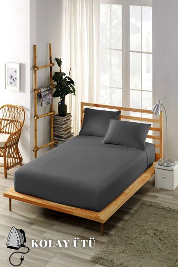 Antrasit Lastikli Çarşaf Takımı(Nevresim Kumaşı)