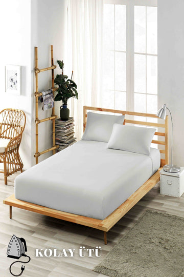 Gri Lastikli Çarşaf Takımı(Nevresim Kumaşı)